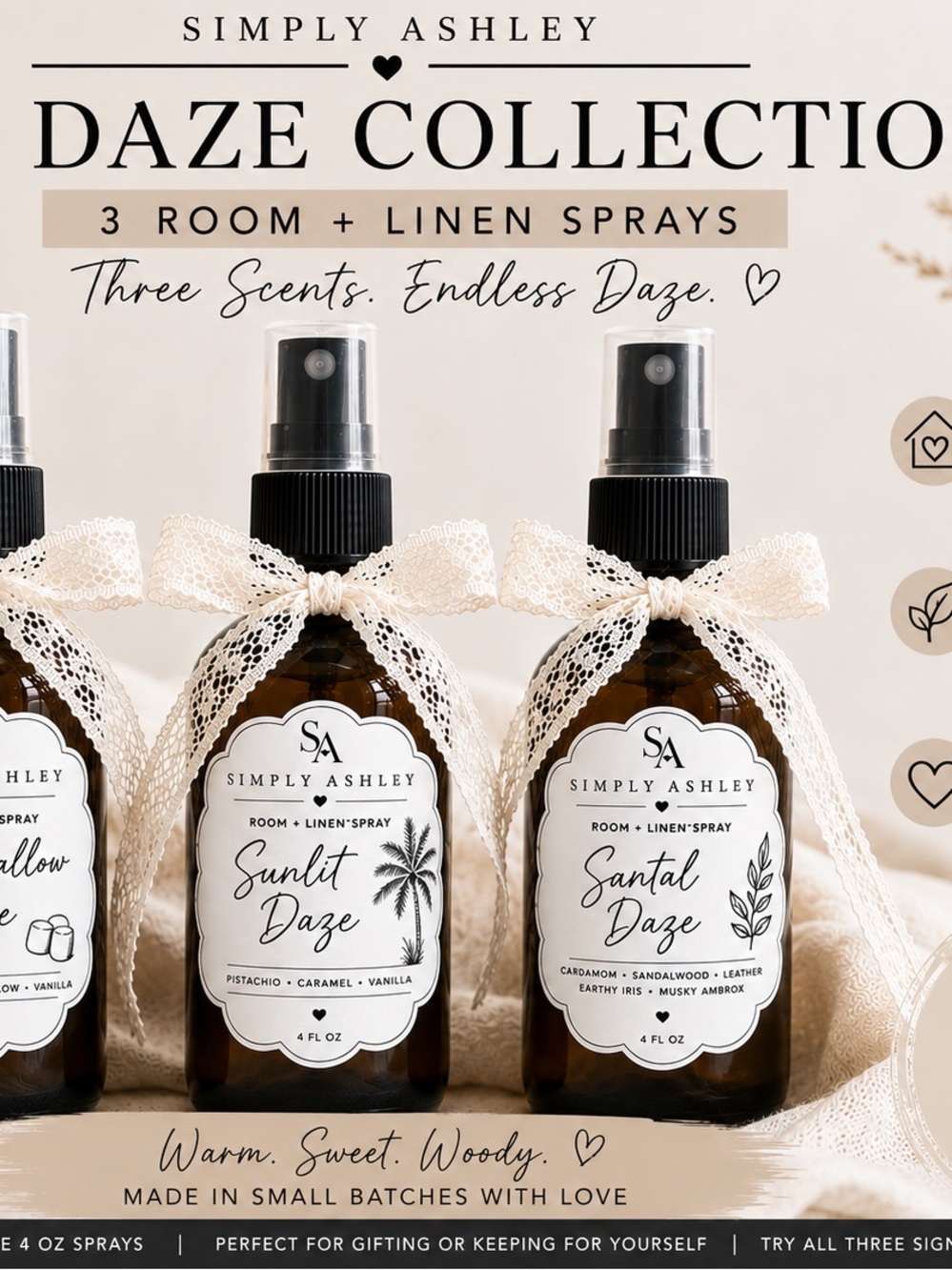 The Daze Collection Bundle | 3 Room + Linen Sprays | 4 oz Each